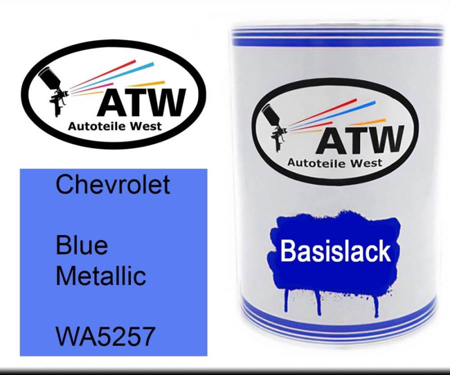 Chevrolet, Blue Metallic, WA5257: 500ml Lackdose, von ATW Autoteile West.